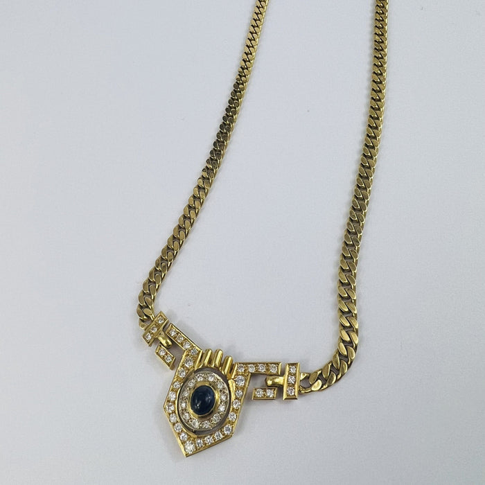 Collier Collier en Or jaune, Saphir et Diamants 58 Facettes 20400000633