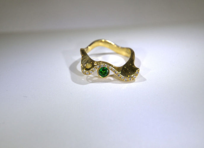 Bague Bague Tsavorite Diamants 58 Facettes