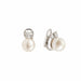 White Gold 9mm Diamond Pearl Clip-on Earrings 58 Facettes BO227