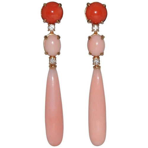 Boucles d'oreilles Boucles d'oreilles Corail Diamants 58 Facettes 380123