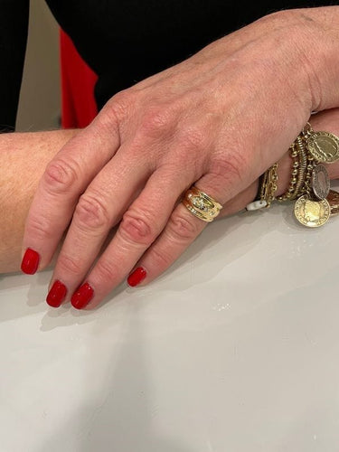 Bague 52 BAGUE JONC DIAMANTS GODRONNÉ 58 Facettes 058121