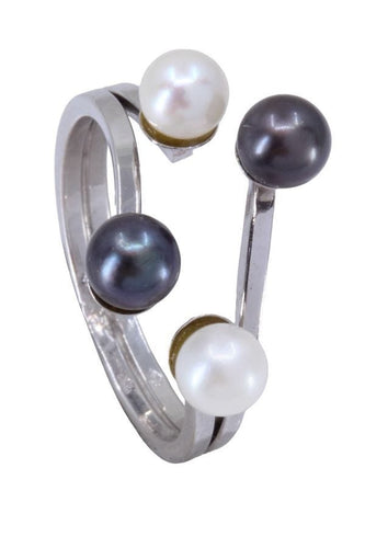 Bague 54 BAGUE PERLES STYLE TOI ET MOI 58 Facettes 066651