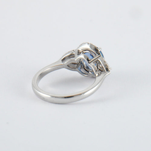 Bague 52 Bague Saphir Ceylan non chauffé 2.14ct et Diamants 58 Facettes