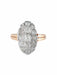 Ring 52.5 Marquise Ring Gold Platinum Diamonds 58 Facettes A5700c