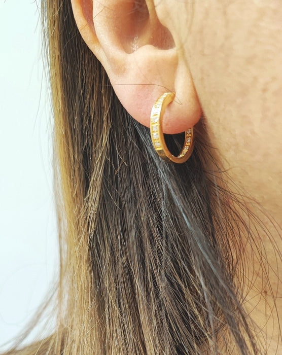Boucles d'oreilles Créoles en or jaune, diamants 58 Facettes RA-467.2