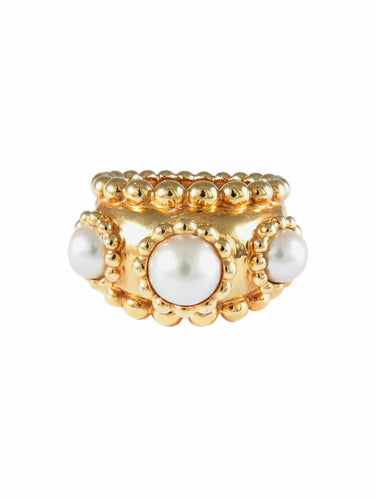 Bague 55 Chanel - Bague Modèle "Baroque" Perles et Or Jaune 58 Facettes