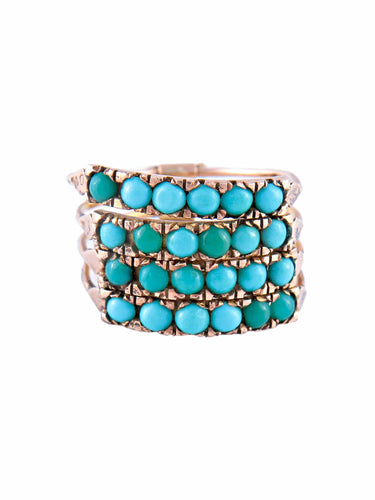 Bague 52 Bague de Harem Or Turquoises 58 Facettes