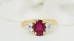 Bague 58 Bague or jaune rubis diamants 58 Facettes 32350