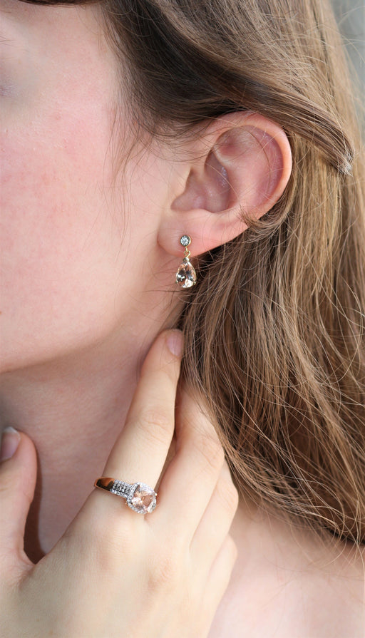 Boucles d'oreilles Boucles d'oreilles morganites et diamants 58 Facettes 475