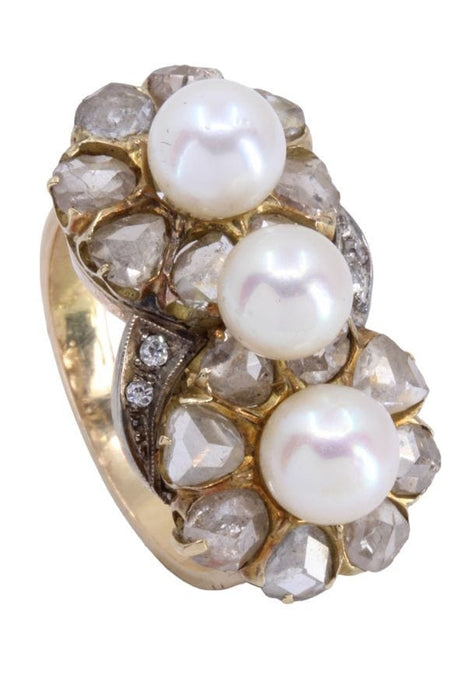 Bague BAGUE ART-NOUVEAU PERLES DIAMANTS 58 Facettes 066501