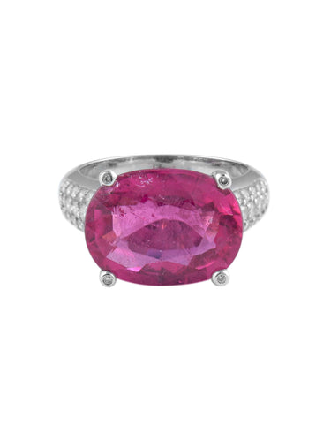 Bague 52 Bague Rubellite et Diamants 58 Facettes