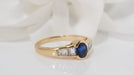Ring 54 Yellow Gold Oval Sapphire And Diamond Ring 58 Facettes 31440