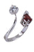 Ring 58 “Toi et Moi” ring White gold Garnet Diamond 58 Facettes 075391