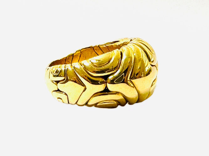 Bague 58 BVLGARI. Collection Parentesi, bague vintage or jaune 58 Facettes