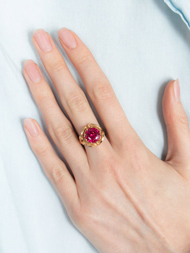 Bague Bague ancienne, pierre rose 58 Facettes