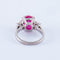 Bague 51 Bague en or gris, Rubis cabochon, Diamants 58 Facettes ALGU03
