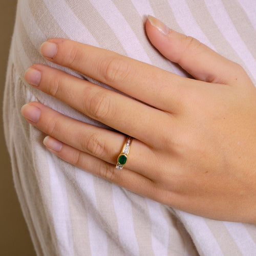 Bague 53 Bague 2 ors Emeraude Diamants 58 Facettes EL2-79