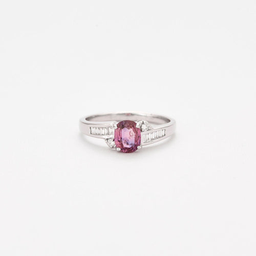 Bague 54 Bague Saphir rose Diamants 58 Facettes