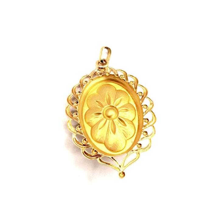 Pendentif PENDENTIF VINTAGE OR JAUNE PERLE FINE 58 Facettes 3873