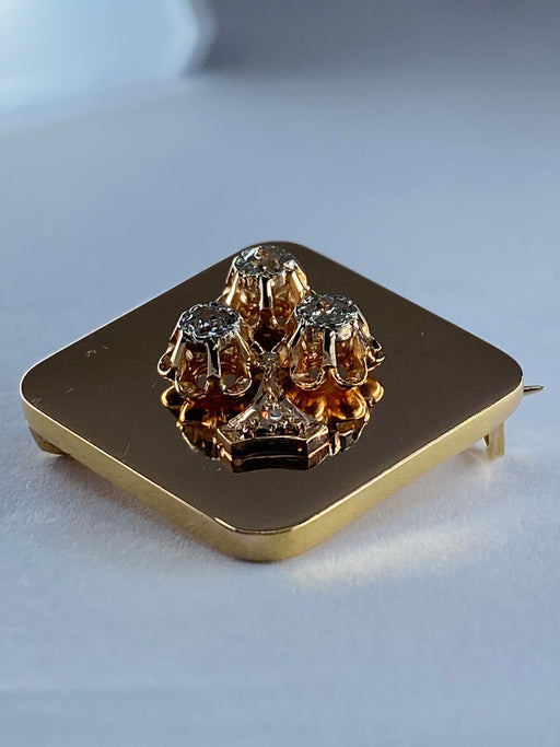 Broche Broche trèfle diamants Napoléon III 58 Facettes