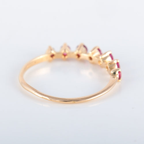 Bague 53 Demi-alliance  rubis 58 Facettes 8392