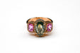 Bague Bague Cocktail Saphir Vert Diamants Saphirs Roses 58 Facettes