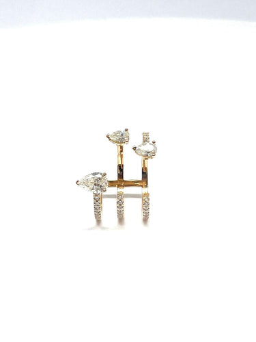 Bague Bague en or jaune et diamants forme poire 58 Facettes