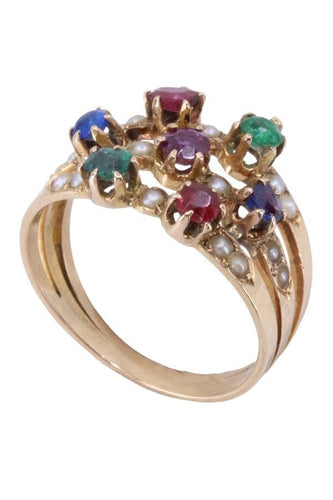 Bague 53 BAGUE TUTTI FRUTTI NAPOLÉON III 58 Facettes 069381