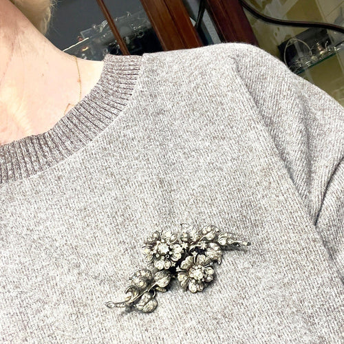 Broche Broche S.XIX époque antique or 18 kts et argent avec diamants 58 Facettes Q954A (910)