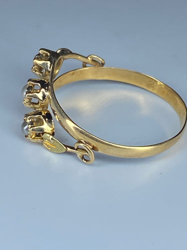 Bague 55 Bague Or jaune, perles fines 58 Facettes