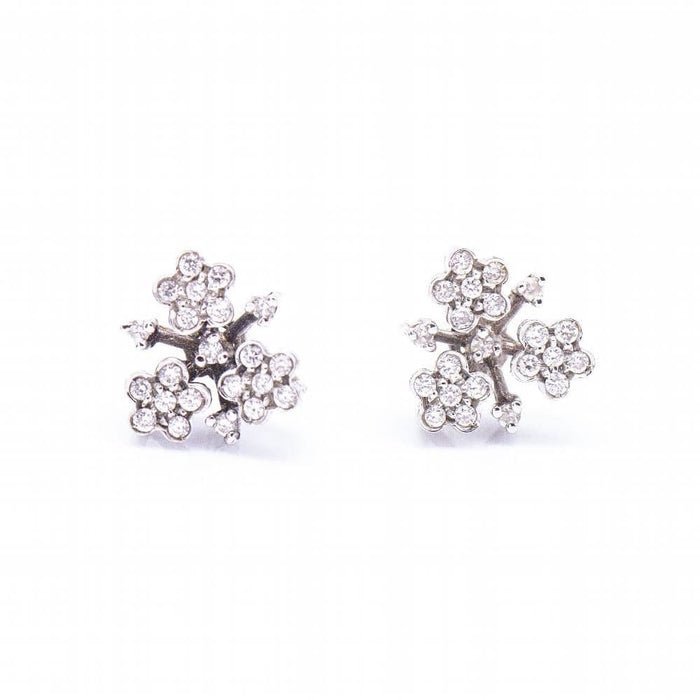 Boucles d'oreilles Boucles d'oreilles PASQUALE BRUNI Or blanc fleur de Diamants 58 Facettes D360382CS