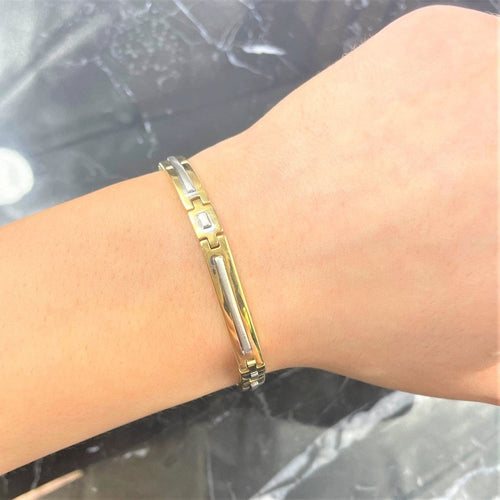 Bracelet Bracelet maille en Or jaune et Gris 58 Facettes 20400000648