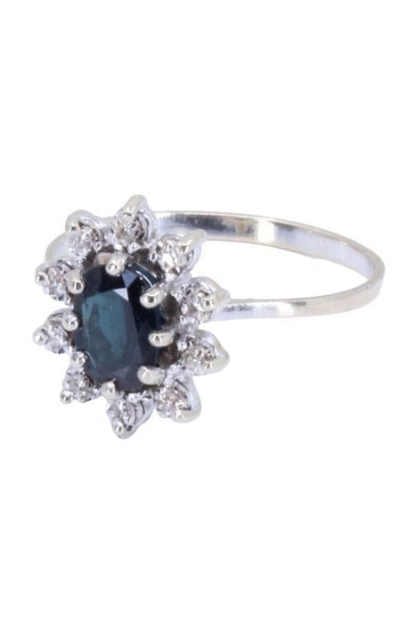 Bague BAGUE MARGUERITE SAPHIR ET DIAMANTS 58 Facettes 073201