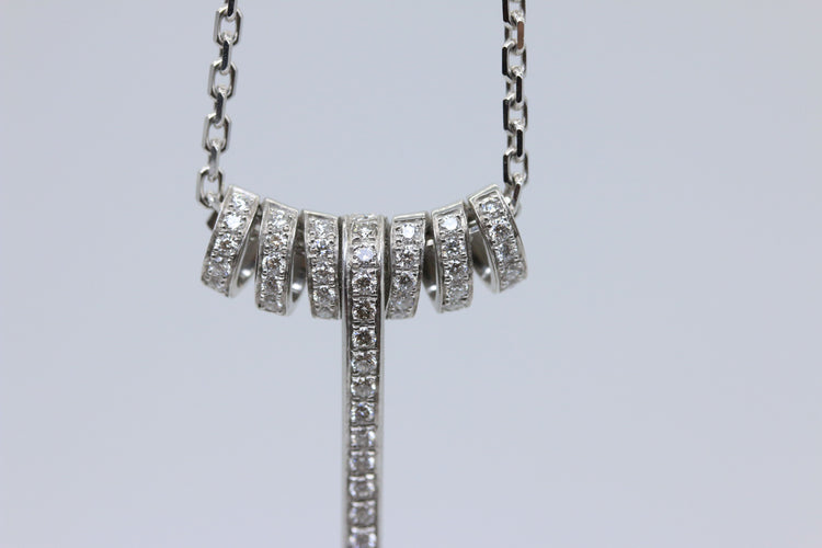 Collier Collier Or Gris Tourmaline Rose 58 Facettes