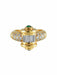 Ring Art Deco style diamond and emerald ring 58 Facettes