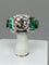 Bague 52 Bague Art Déco Platine, Diamant 1,55cts et Emeraudes 58 Facettes