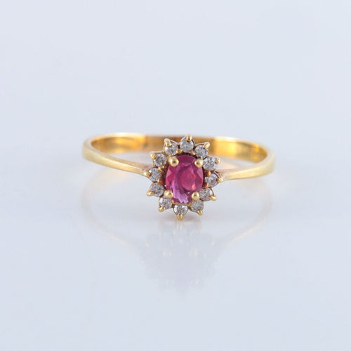 Bague 56.5 Bague Marguerite pierre rouge 58 Facettes JE148