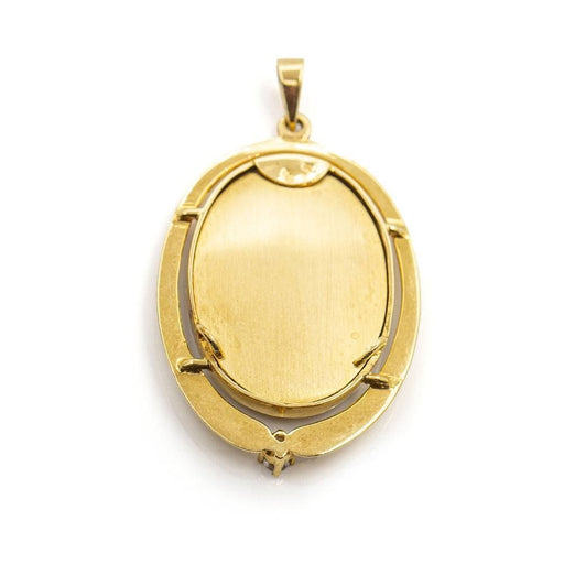 Pendentif Médaille Or jaune Email de la Vierge de Montserrat 58 Facettes D359668LF
