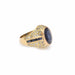 Ring Signet Ring Sapphires Diamonds Yellow Gold 58 Facettes BSA69