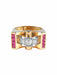Yellow Gold Ruby and Diamond Signet Ring 58 Facettes LP21-15