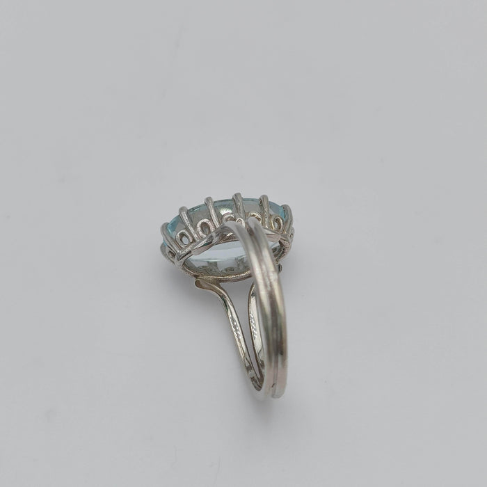 Bague 50.5 Bague vintage or gris Aigue-marine 58 Facettes