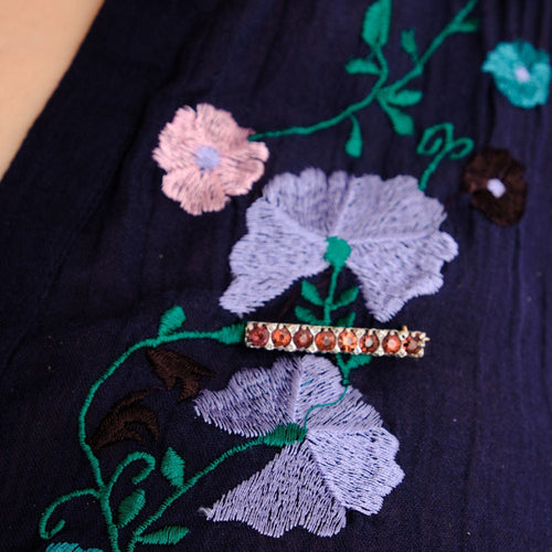 Broche Broche Barrette Or Rose Grenats 58 Facettes