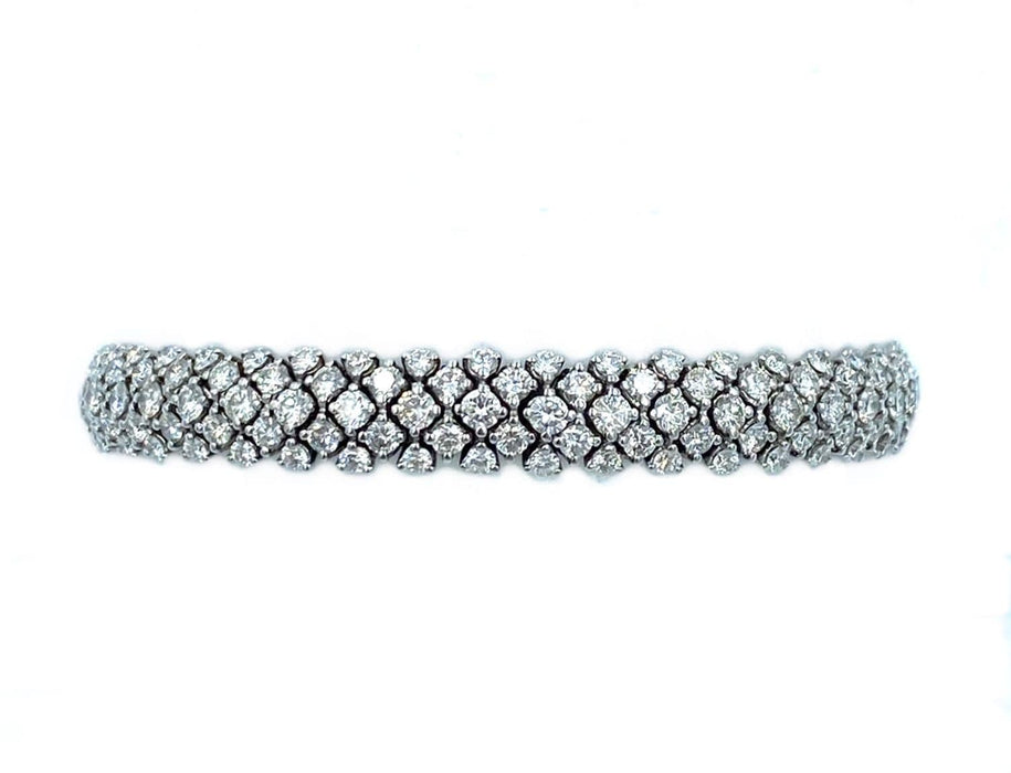 Bracelet MONTEGA - Bracelet Ruban or blanc et diamants 58 Facettes