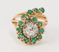Ring 52.5 Yellow Gold Emerald Diamond Ring 58 Facettes 814 LOT