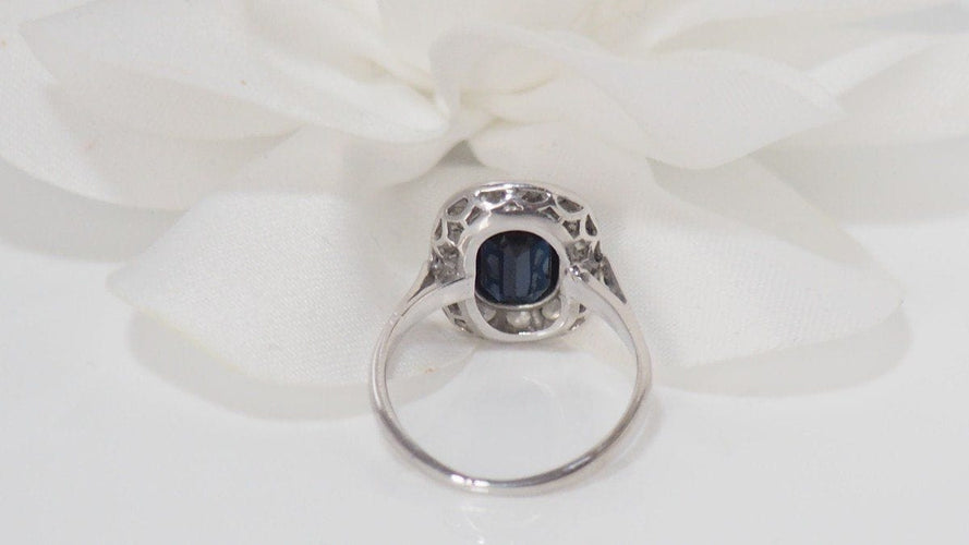Bague 50 Bague Art Déco en Platine, Saphir & Diamants 58 Facettes 31741