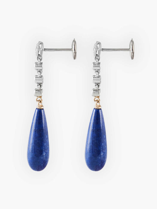 Boucles d'oreilles Boucles d'oreilles Lapis lazuli Diamants 58 Facettes