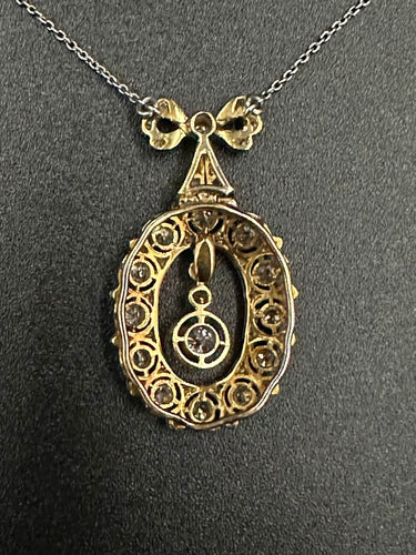 Pendentif Pendentif Négligé Belle-Epoque Or Platine Diamants 58 Facettes