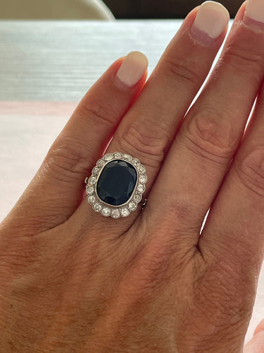 Bague 54 Bague saphir diamants 58 Facettes