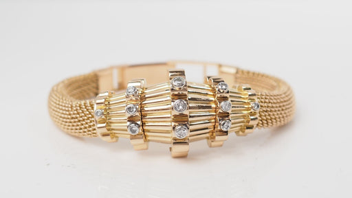 Bracelet 15.5/17cm Bracelet vintage en or jaune et diamants 58 Facettes 32442