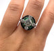 Ring Art deco style ring in platinum with diamonds, emeralds and onyx 58 Facettes